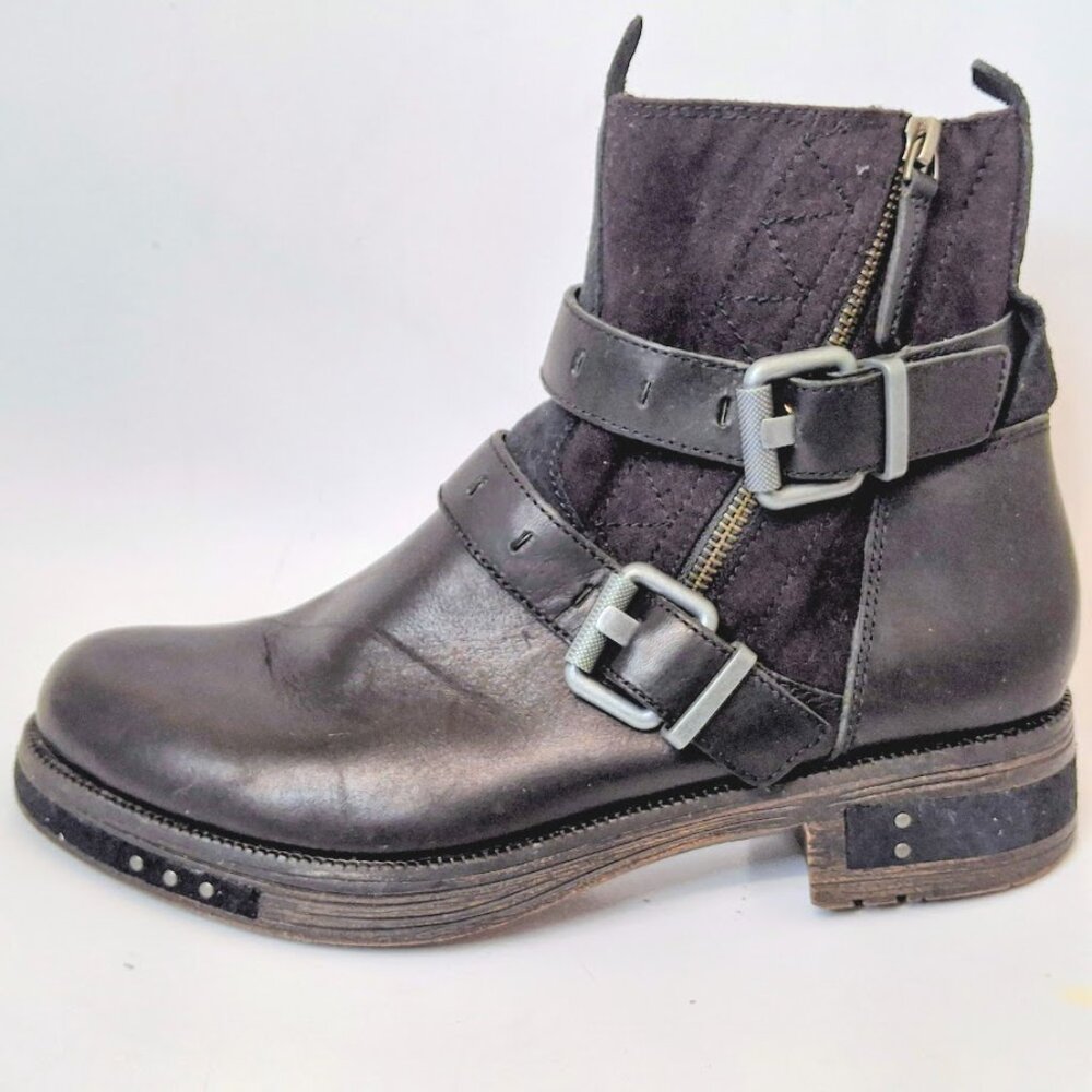 NEW CAT Footwear Kearny Black Leather Boot Bikercore Rocker Grunge Size 10 - Picture 5 of 6
